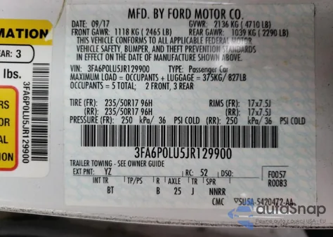 2018 Ford Fusion Se Hybrid from USA, damaged, VIN 3FA6P0LU5JR129900